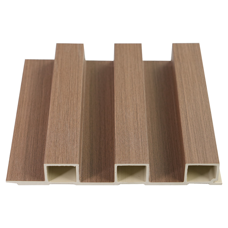 Bredde 195 mm Tykkelse 28 mm Bambusfiber Dekorativt Tre Interiør Bygningsspor 3D Tre-Plast Kompositt PVC Veggpanel