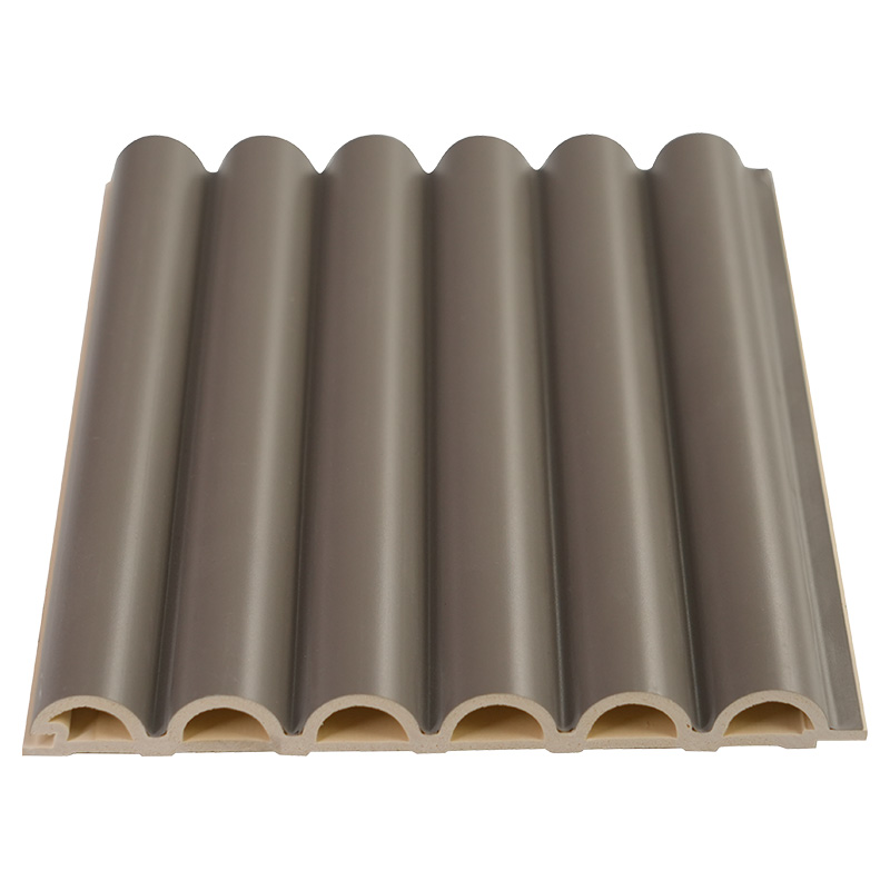 Bredde 158mm Tykkelse 15mm Rillet Wood Grain PVC WPC Wave Panel